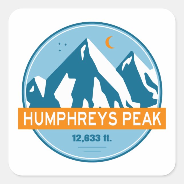 Humphreys Peak Arizona Stars Moon Square Sticker (Front)