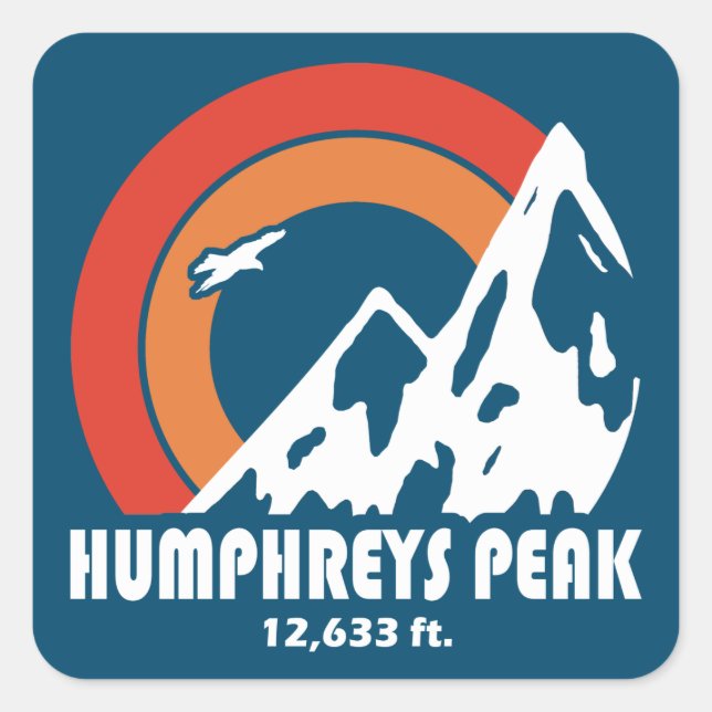 Humphreys Peak Arizona Sun Eagle Square Sticker (Front)