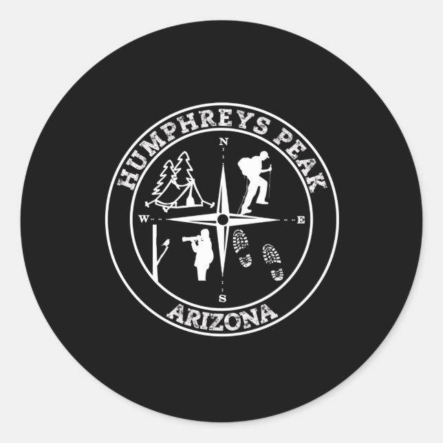 HUMPHREYS PEAK CLASSIC ROUND STICKER (Front)
