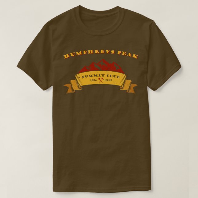 Humphreys Peak Summit Club Mount Mountaineer Gift  T-Shirt (Design Front)