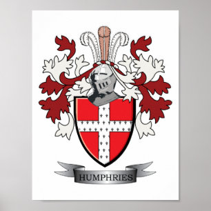 Humphries Family Crest Coat of Arms Poster