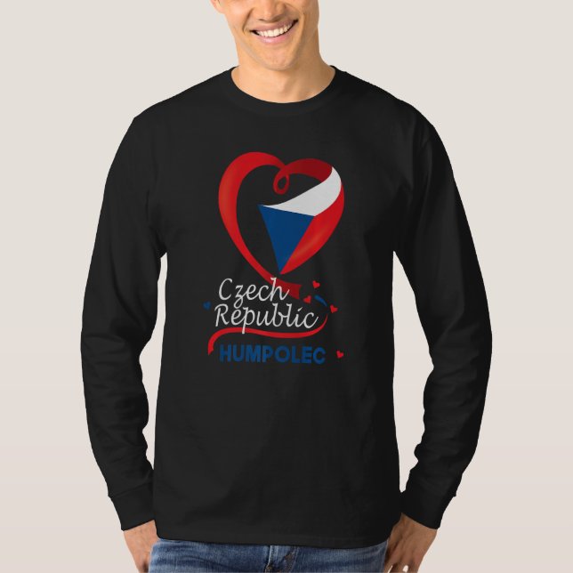 Humpolec Czech Republic Heart Flag Lion Coat Of Ar T-Shirt (Front)