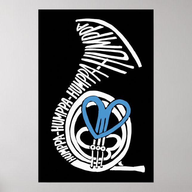 Humppa Love Blue Dark Poster or Print (Front)
