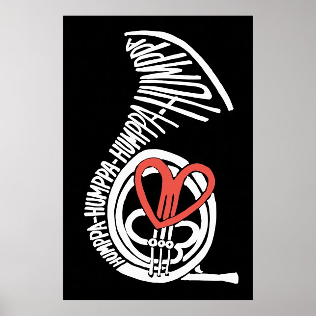 Humppa Love Red Dark Poster or Print (Front)