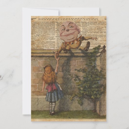 Humpty Dumpty & Alice Vintage Book Illustration (Front)