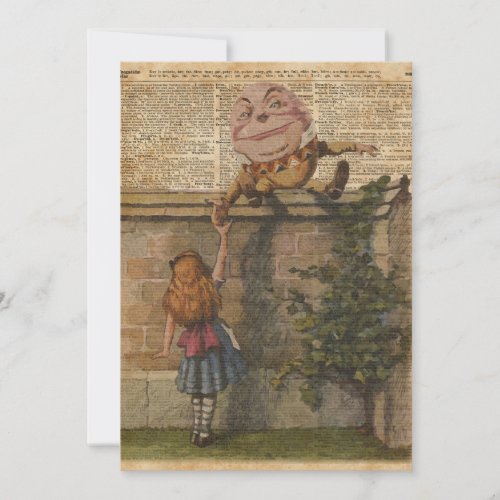 Humpty Dumpty  Alice Vintage Book Illustration