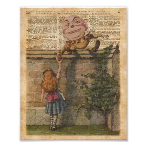 Humpty Dumpty  Alice Vintage Book Illustration Photo Print