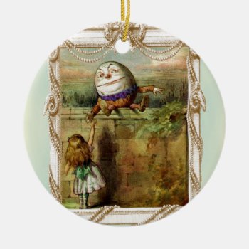 Humpty Dumpty And Alice Ceramic Ornament by WickedlyLovely at Zazzle