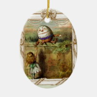 Humpty Dumpty and Alice Ceramic Ornament