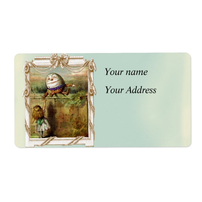 Humpty Dumpty and Alice Custom Shipping Labels