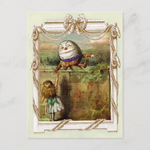 Humpty Dumpty and Alice Postcard