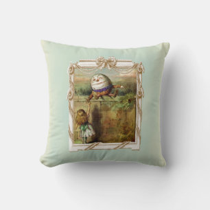 Humpty Dumpty and Alice Throw Pillow