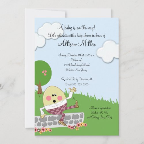 Humpty Dumpty Baby Shower Custom Announcement