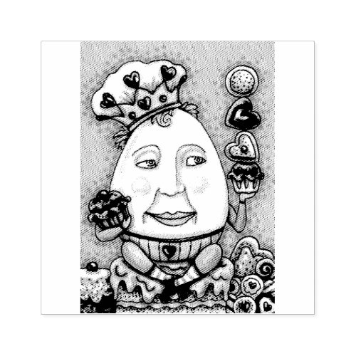 HUMPTY DUMPTY CUPCAKES  SWEET TREATS A GOOD EGG RUBBER STAMP