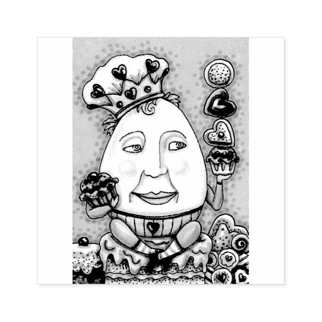 HUMPTY DUMPTY CUPCAKES & SWEETS RUBBER STAMP (Imprint)