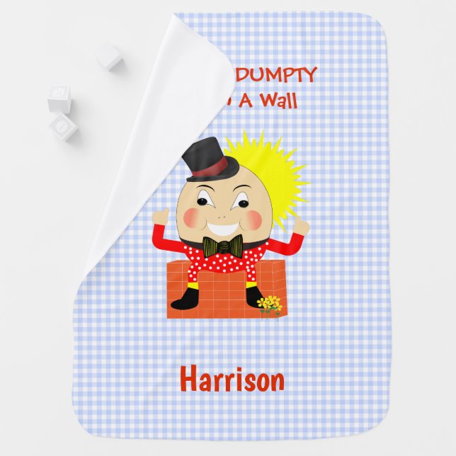 Humpty Dumpty Cute Nursery Rhyme Personalized Baby Blanket (In Situ)