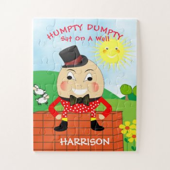 Humpty Dumpty Cute Personalized Kids Jigsaw Puzzle by Flissitations at Zazzle