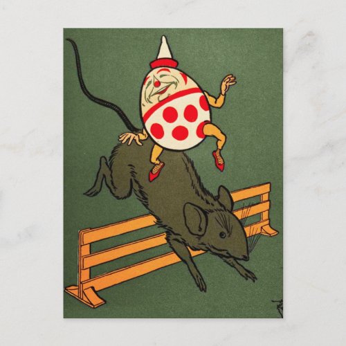 Humpty Dumpty Humpty Rides A Mouse Postcard