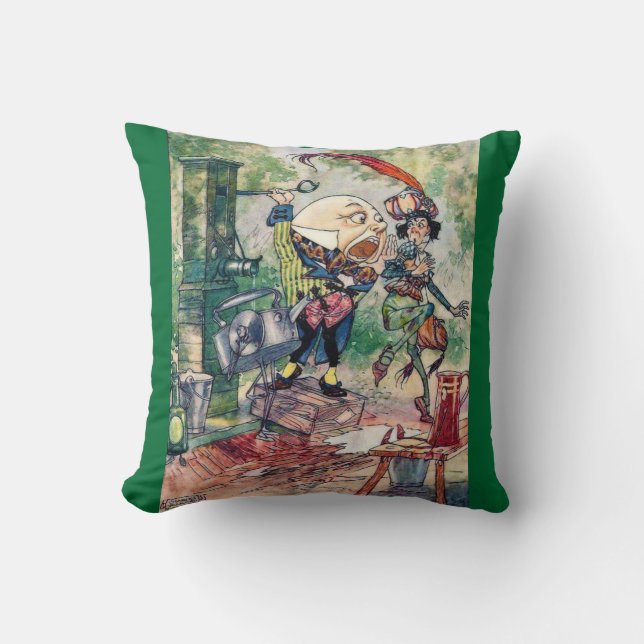 Humpty Dumpty in Wonderland Throw Pillow (Front)