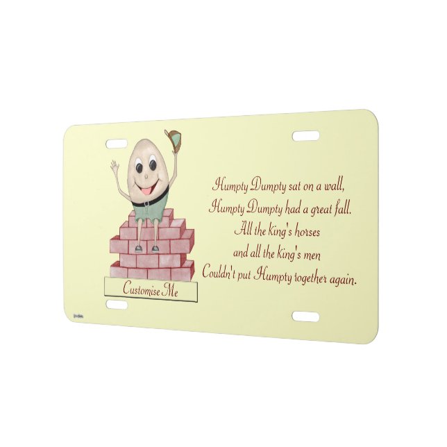 Humpty Dumpty License Plate (Left)