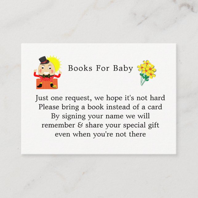 Humpty Dumpty Nursery Rhyme Cute  Books For Baby Enclosure Card (Front)