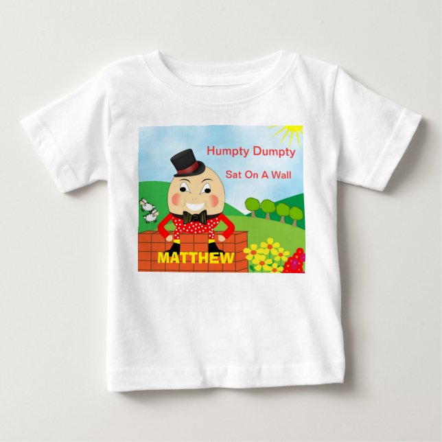 Humpty Dumpty Nursery Rhyme Cute Personalized Baby T-Shirt (Front)