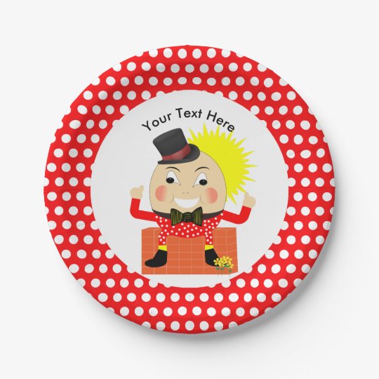 Humpty Dumpty Nursery Rhyme Cute Personalized Paper Plate