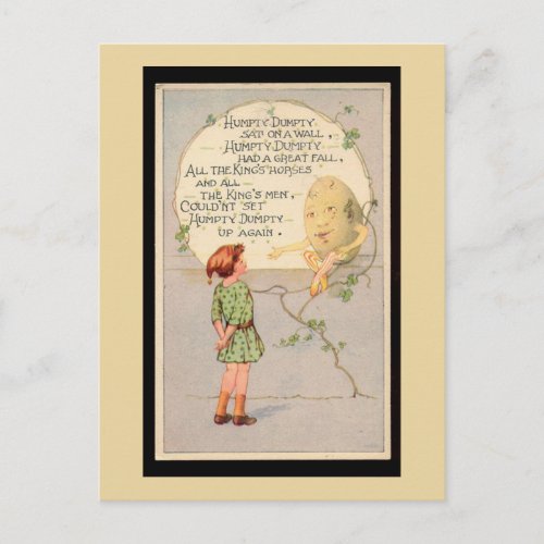 Humpty Dumpty Nursery Rhyme Postcard