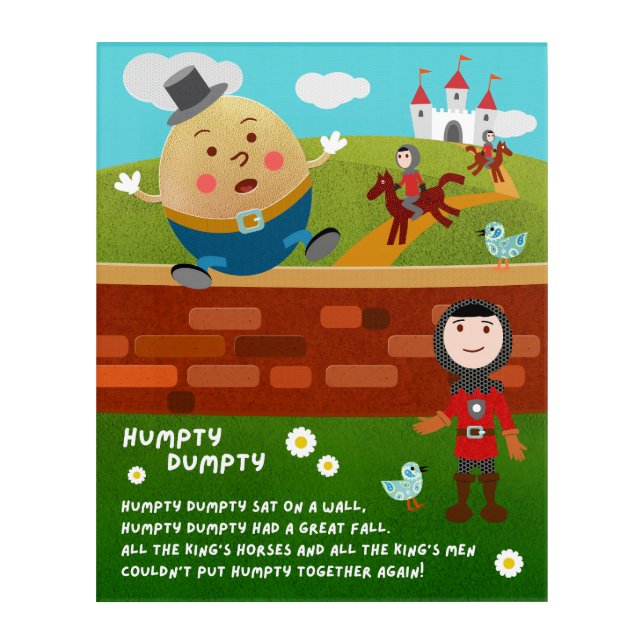 Humpty Dumpty Nursery Rhyme Wall Art (Front)