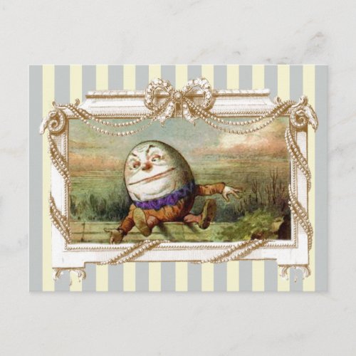 Humpty Dumpty on blue and white stripes Postcard
