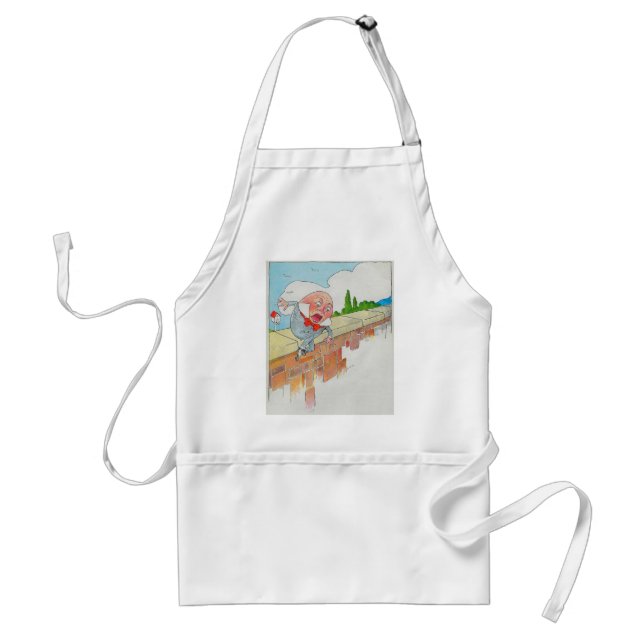 Humpty Dumpty on Wall Mother Goose Nursery Rhyme Adult Apron (Front)