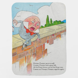 Humpty Dumpty on Wall Mother Goose Nursery Rhyme Baby Blanket