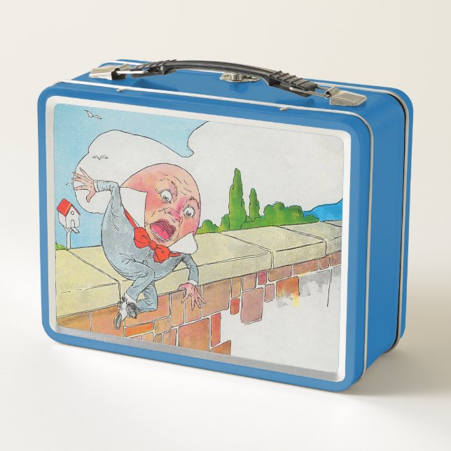 Humpty Dumpty on Wall Mother Goose Nursery Rhyme Metal Lunch Box (Back)