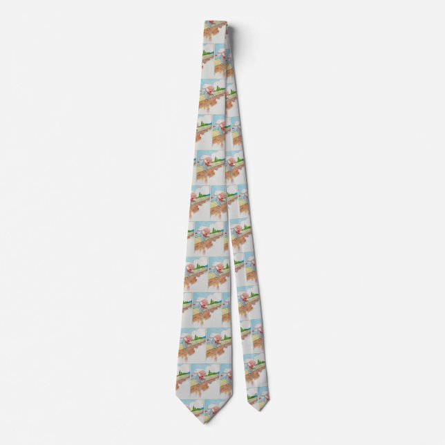 Humpty Dumpty on Wall Mother Goose Nursery Rhyme Neck Tie (Front)