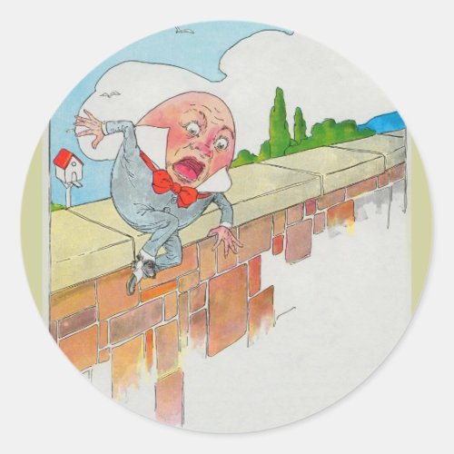 Humpty Dumpty sat on a wall Classic Round Sticker