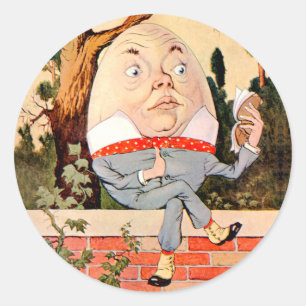 Humpty Dumpty Sat on a Wall in Wonderland Classic Round Sticker