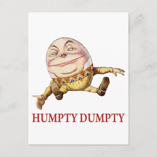 HUMPTY DUMPTY SAT ON A WALL _ NURSERY RHYME POSTCARD
