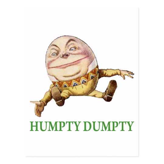 HUMPTY DUMPTY SAT ON A WALL - NURSERY RHYME POSTCARD
