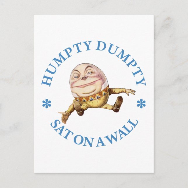 HUMPTY DUMPTY SAT ON A WALL - NURSERY RHYME POSTCARD (Front)