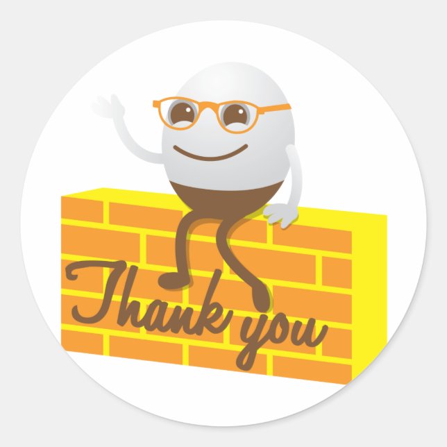 Humpty Dumpty thank you Classic Round Sticker (Front)