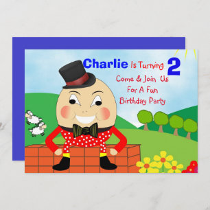Humpty Dumpty Themed Kids Birthday Party Editable Invitation
