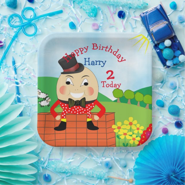 Humpty Dumpty Themed Kids Birthday Party Editable  Paper Plates (Party)