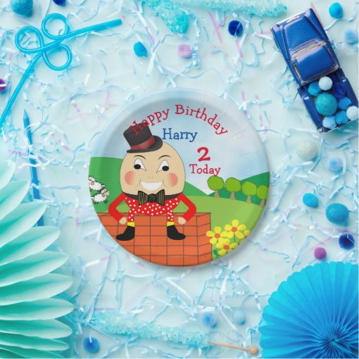 Humpty Dumpty Themed Kids Birthday Party Editable Paper Plates Zazzle