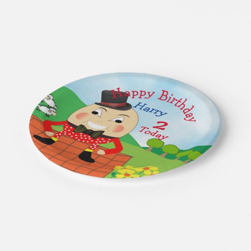 Humpty Dumpty Themed Kids Birthday Party Editable Paper Plates Zazzle