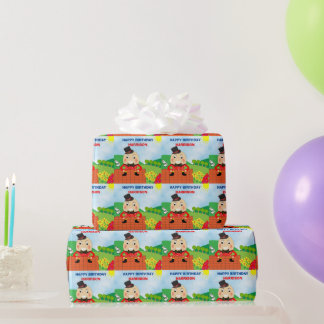 Humpty Dumpty Themed Kids Birthday Wrapping Paper