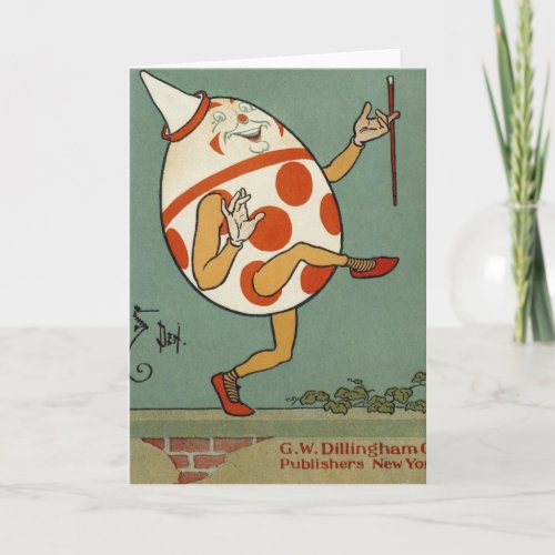 Humpty Dumpty Vintage Mother Goose Nursery Rhyme Card