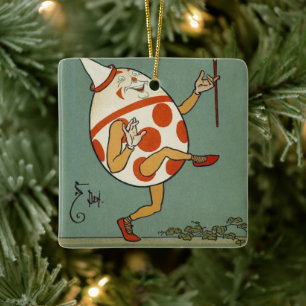 Humpty Dumpty, Vintage Mother Goose Nursery Rhyme Ceramic Ornament