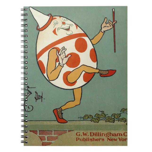 Humpty Dumpty, Vintage Mother Goose Nursery Rhyme Notebook (Front)