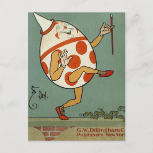 Humpty Dumpty, Vintage Mother Goose Nursery Rhyme Postcard
