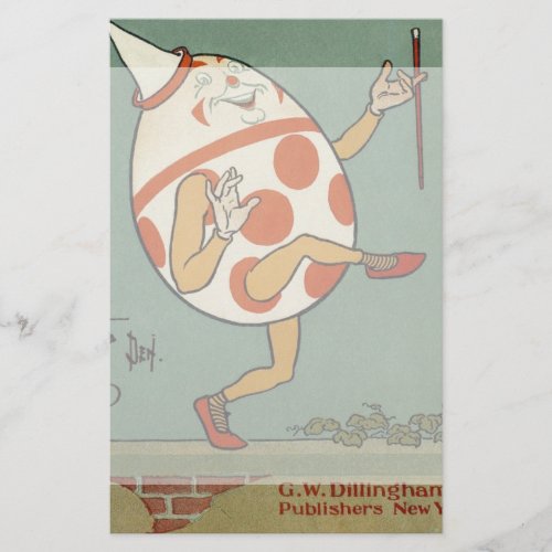 Humpty Dumpty Vintage Mother Goose Nursery Rhyme Stationery